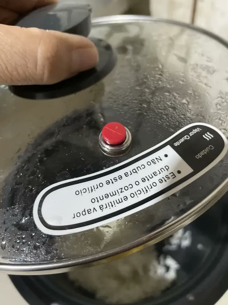 foto de Panela Elétrica Electrolux vapor arroz capacidade 1,3L 7 xícaras manter aquecido panela removível antiaderente tampa vidro RCB50 branca por Rita Lobo