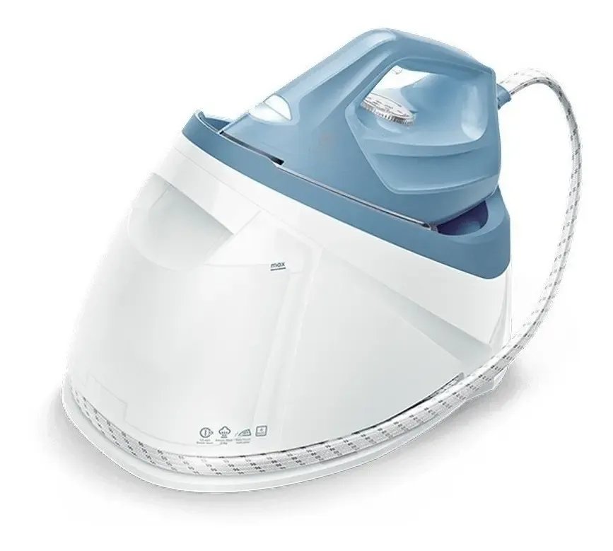 foto de Ferro de passar roupa Electrolux com estação a vapor continuo pressurizado semi profissional 2 em 1 antiaderente base ceramica 264 furos tanque destacavel 1,2L 1750W Azul Refine 700 E7SS1-4DBL