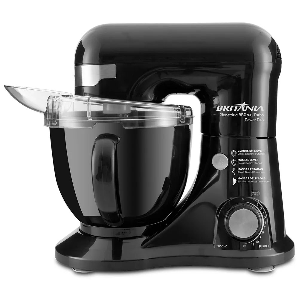 foto de Batedeira Planetária Turbo Power Plus Bbp760p Britânia Preto 60