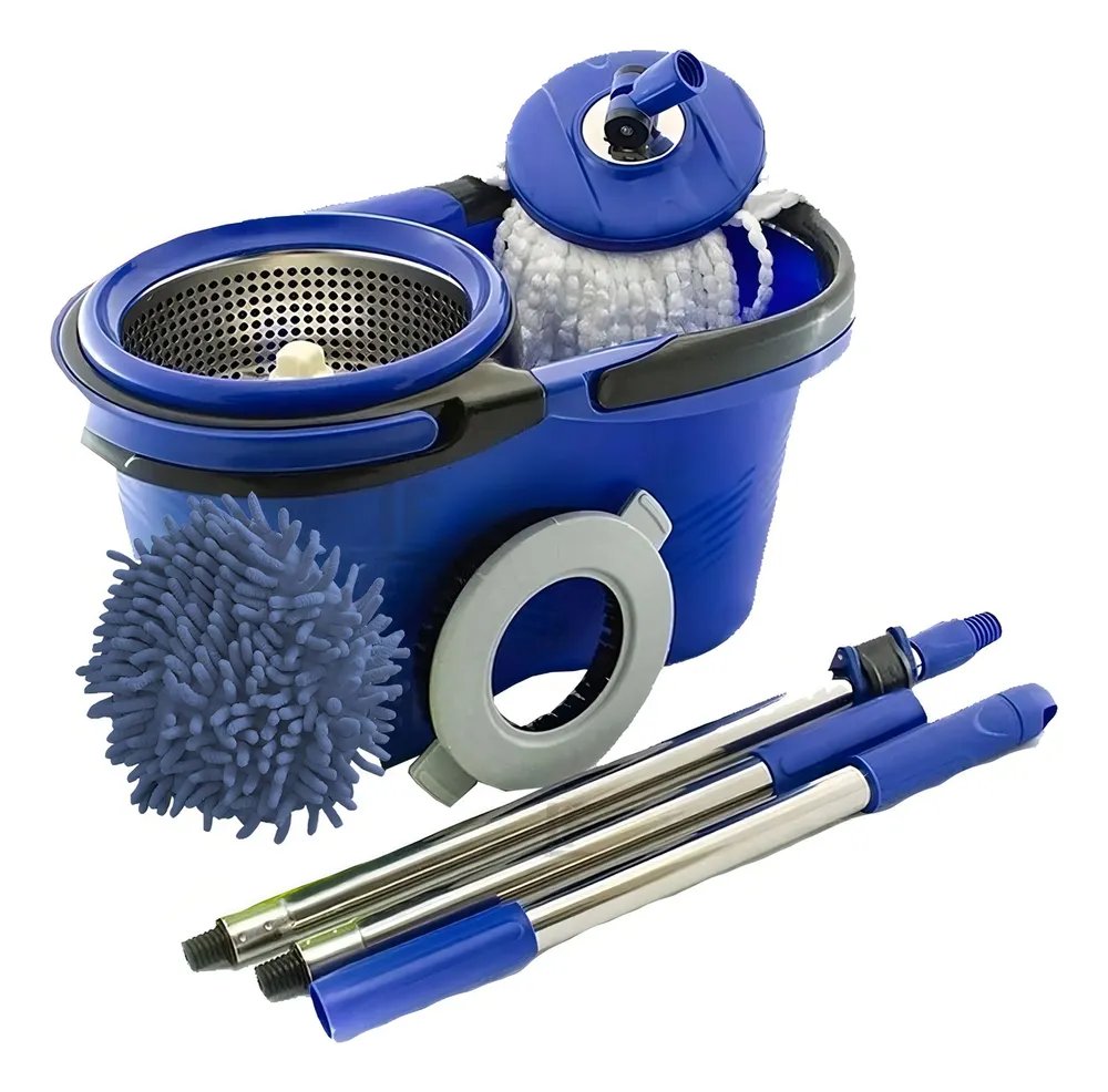 foto de comprador de Esfregão Perfect Pro Mop 360° Balde Inox Cabo Longo Microfibra 16L