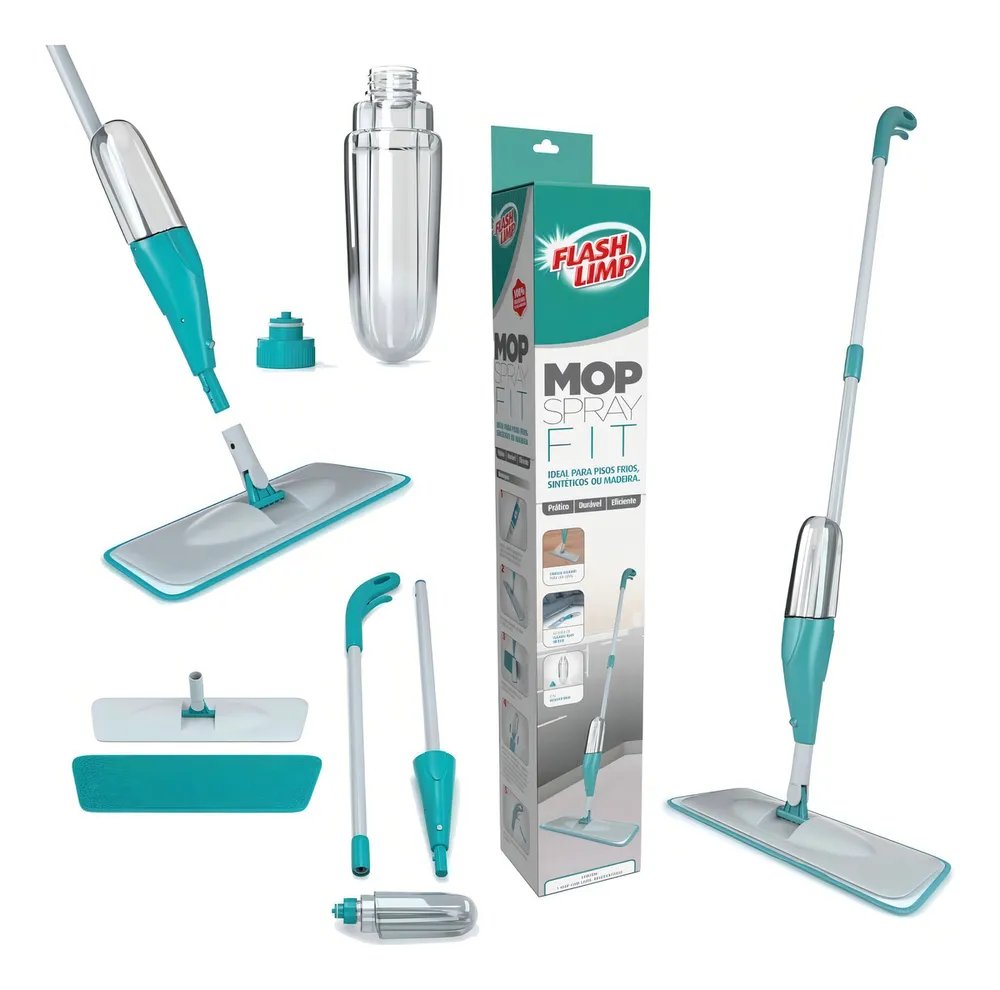foto de comprador de Rodo Mop Spray Flash Limp Fit C/ Microfibra Lavável Mop0556