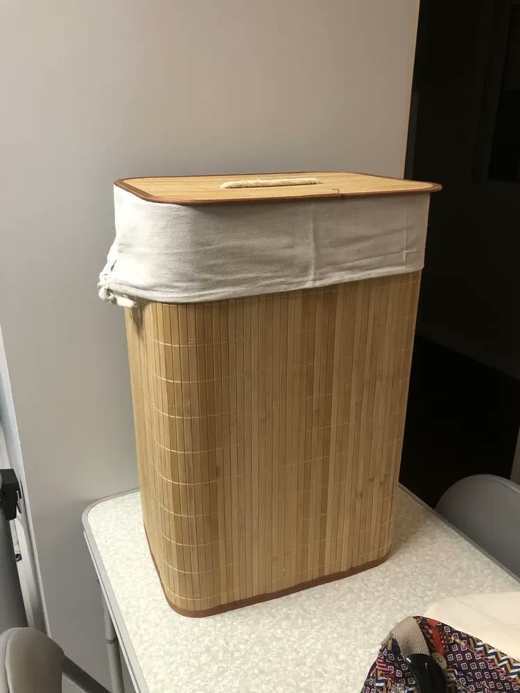 foto de cliente de Cesto Bambu Jolitex retangular com tampa bege