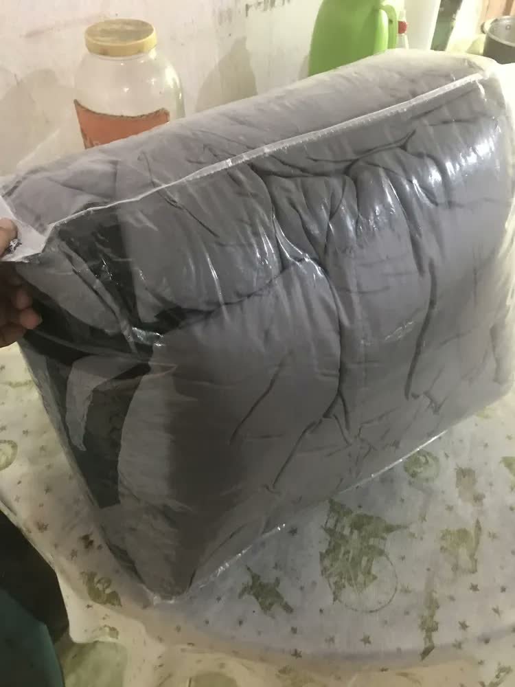 foto de Edredom Casal Kit 6 Peças + Jogo De Lençol Queen Cinza Casa Dona