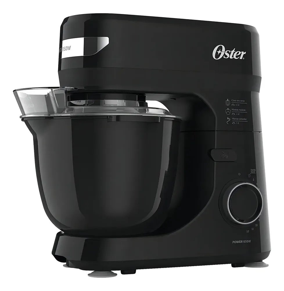 foto de Batedeira Planetária Black 12 Velocidade Obat640 Oster 850w Cor Preto/Inox