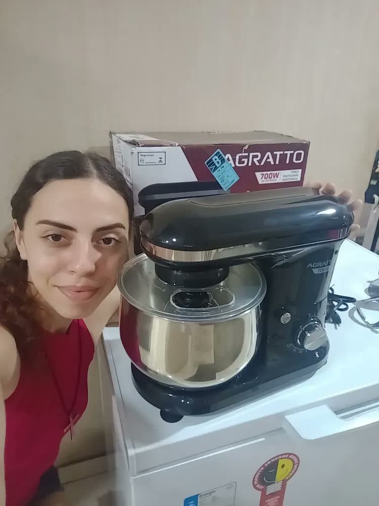 foto de Batedeira Planetária Supremma Preta 5 Litros 700W Agratto