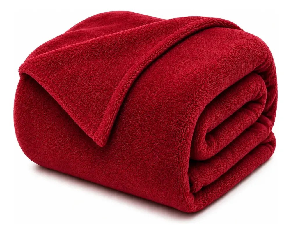 Cobertor Life Tex II Casal Microfibra Vermelho Liso 200x180cm
