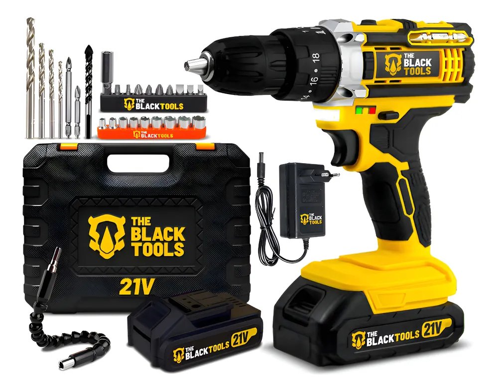 foto de comprador de Parafusadeira Furadeira De Impacto The Black Tools Profissional TB-21PX 2 Baterias Com Maleta 60Hz Amarelo