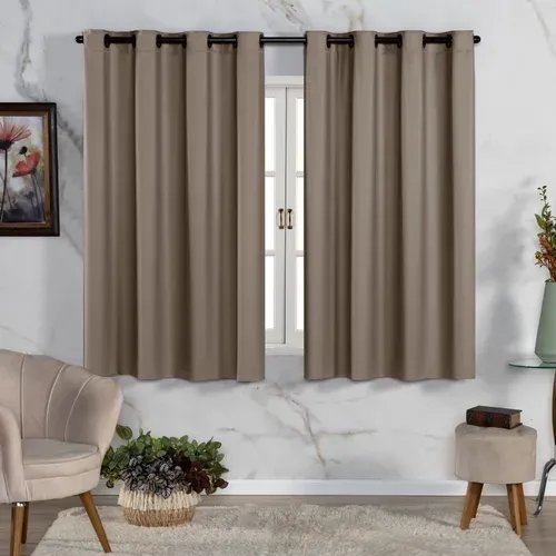 foto de comprador de Cortina Blackout De Pvc 2,20m X 1,30m Preto Corta Luz