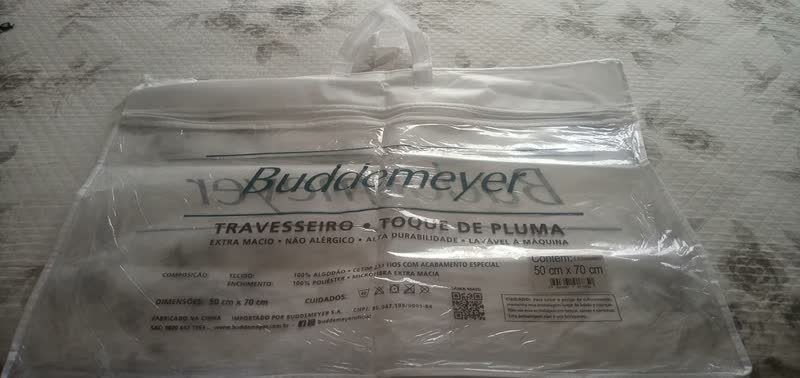 foto de Kit Travesseiro 50x70cm Buddemeyer Toque de Pluma Algodão Branco 2 peças