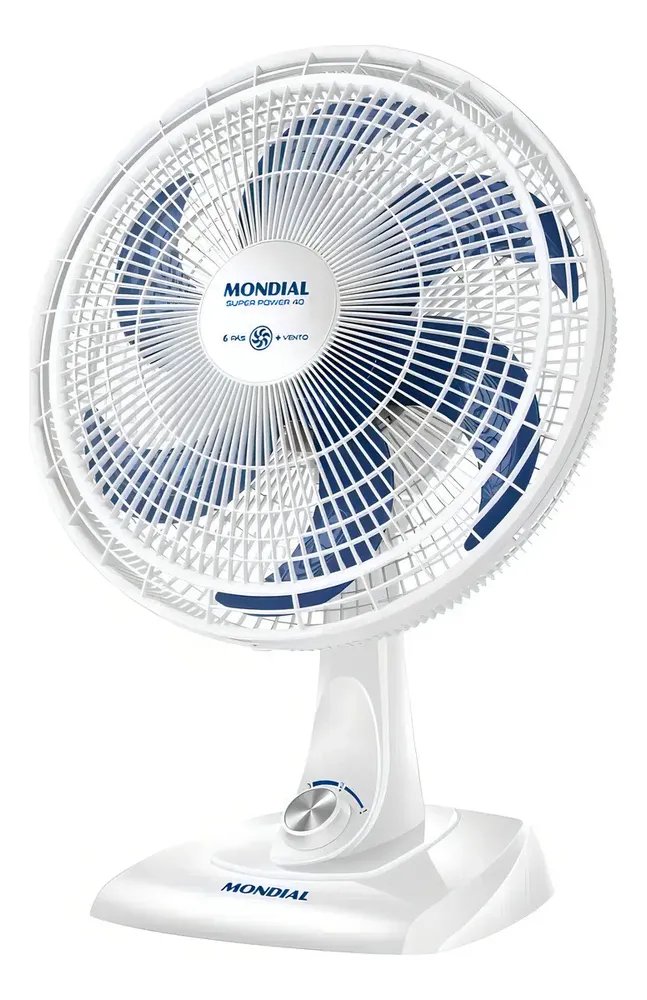 foto de Ventilador De Mesa Vsp-40-w Super Power 40 Cm Mondial 140w Estrutura Branco/Azul Pás Branco/Azul