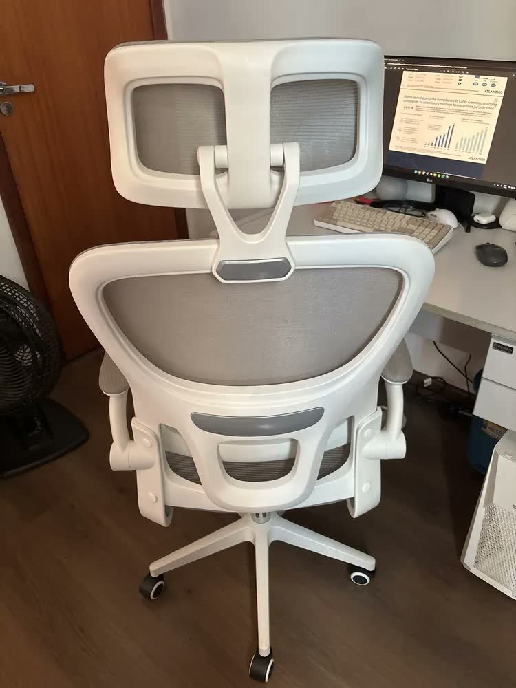 foto de comprador de Cadeira Escritório Ergonômica Genebra G500 Luvinco Cor Cinza Com Suporte Lombar Estofado Mesh