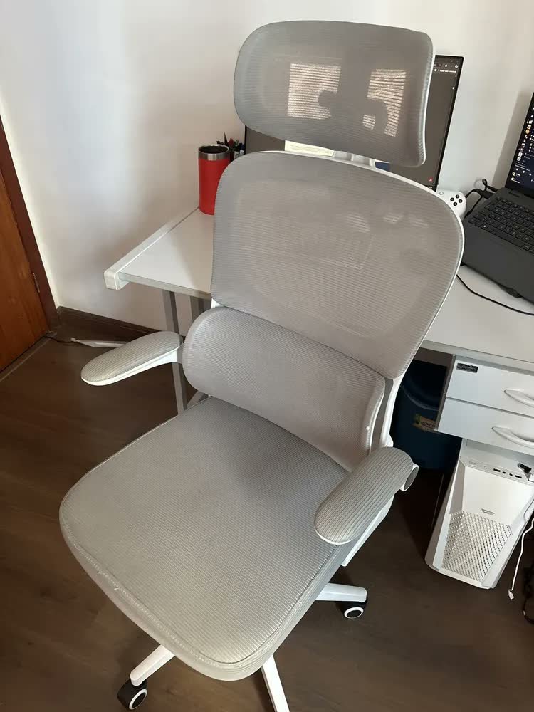foto de comprador de Cadeira Escritório Ergonômica Genebra G500 Luvinco Cor Cinza Com Suporte Lombar Estofado Mesh
