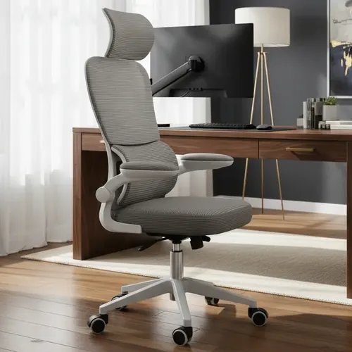 Cadeira Escritório Ergonômica Genebra G500 Luvinco Cor Cinza Com Suporte Lombar Estofado Mesh