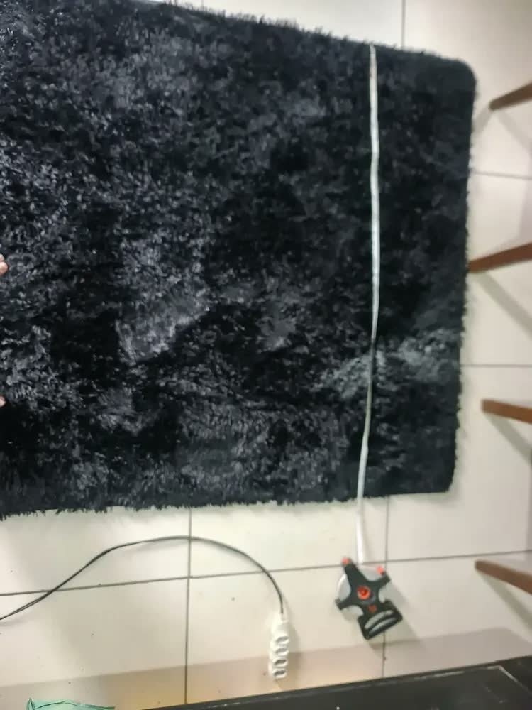 foto de comprador de Tapete 2,00x1,50 Peludo Felpudo Sala E Quarto Cores Cor Bege-mesclado Desenho Do Tecido Pelo Alto