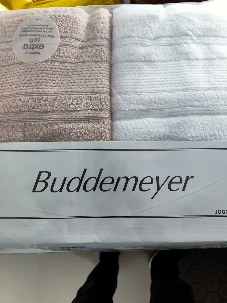 foto de cliente de Jogo De Toalhas Buddemeyer Bella Extra Soft Banho 4 Peças Azul Claro/azul Marinho