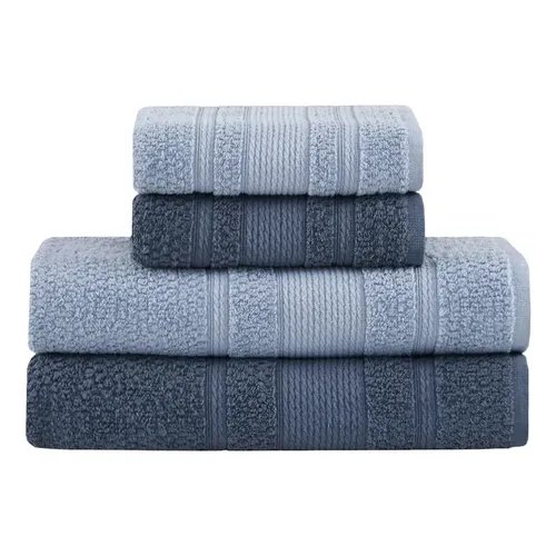 Jogo De Toalhas Buddemeyer Bella Extra Soft Banho 4 Peças Azul Claro/azul Marinho