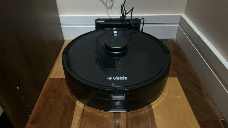 foto de Robô Aspirador de Pó Velds 3 em 1 – Varre Aspira e Passa Pano com Mapeamento via App e Sensor Antiqueda, Preto
