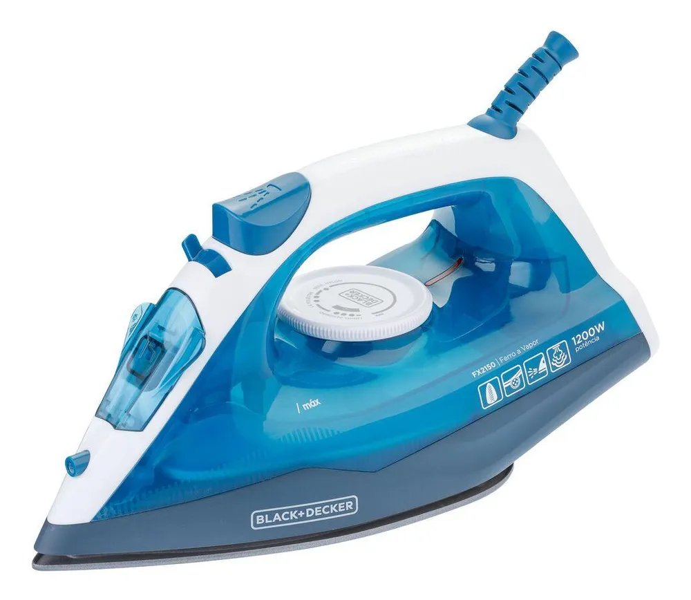 foto de Ferro De Passar Roupa À Seco Ou Vapor Black+Decker Fx2150 Azul