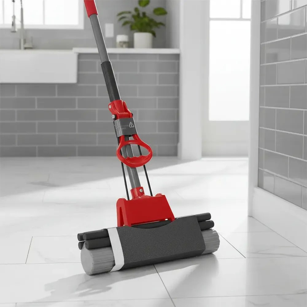 foto de comprador de Mop Limpeza Rodo Mágico Vassoura Mágica Limpeza Premium Hannover Home Esfregão Limpeza, Mop Esfregão Preto,Cinza e Vermelho