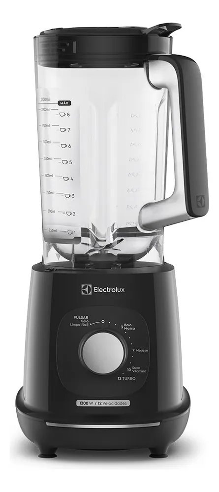 foto de Liquidificador Electrolux 1300W de Potência com 3.2 Litros de Capacidade 12 Velocidades 6 Lâmina TriForce e Pés Antiderrapantes EBL1300 Preto