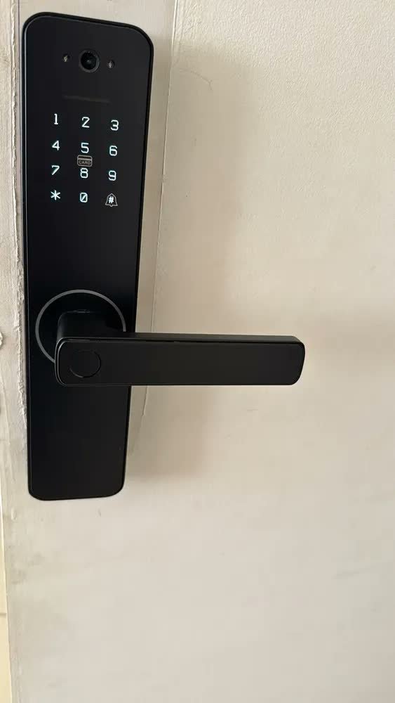 foto de comprador de Fechadura Eletrônica Porta Com Câmera Biometria Senha App Preto