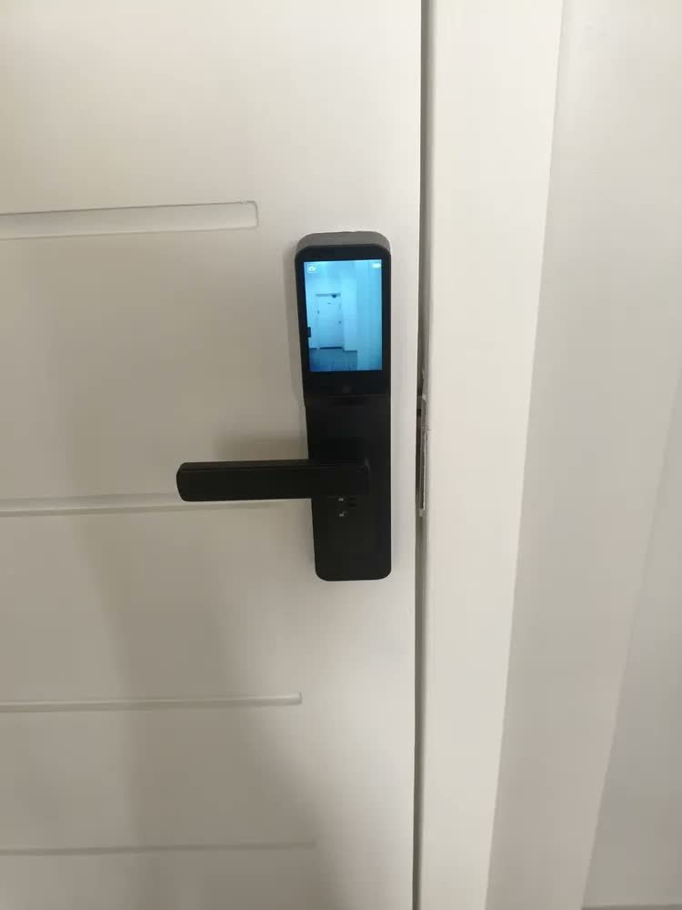 foto de comprador de Fechadura Eletrônica Porta Com Câmera Biometria Senha App Preto
