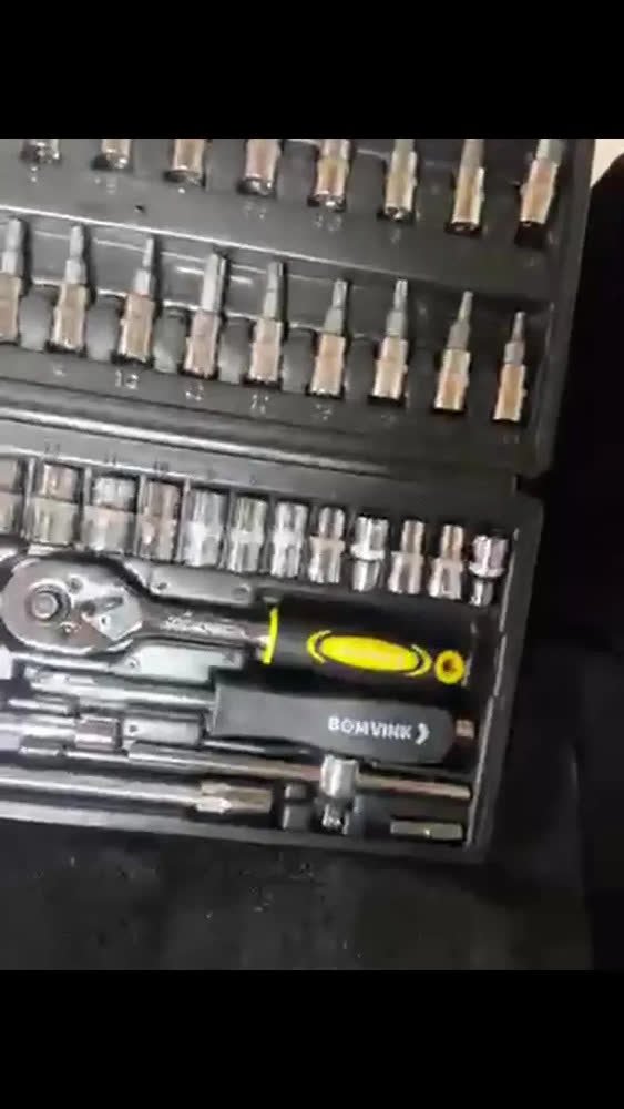 foto de comprador de Jogo Chaves Combinadas Kit Ferramentas Soquete Catraca Chave De Boca Combinada 58 Peças Crv Cietec