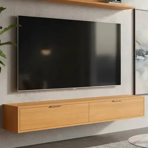 Rack Tv 75 Pol. Suspenso 180cm 2 Portas Lila Cinamomo Z49 - Cinamomo
