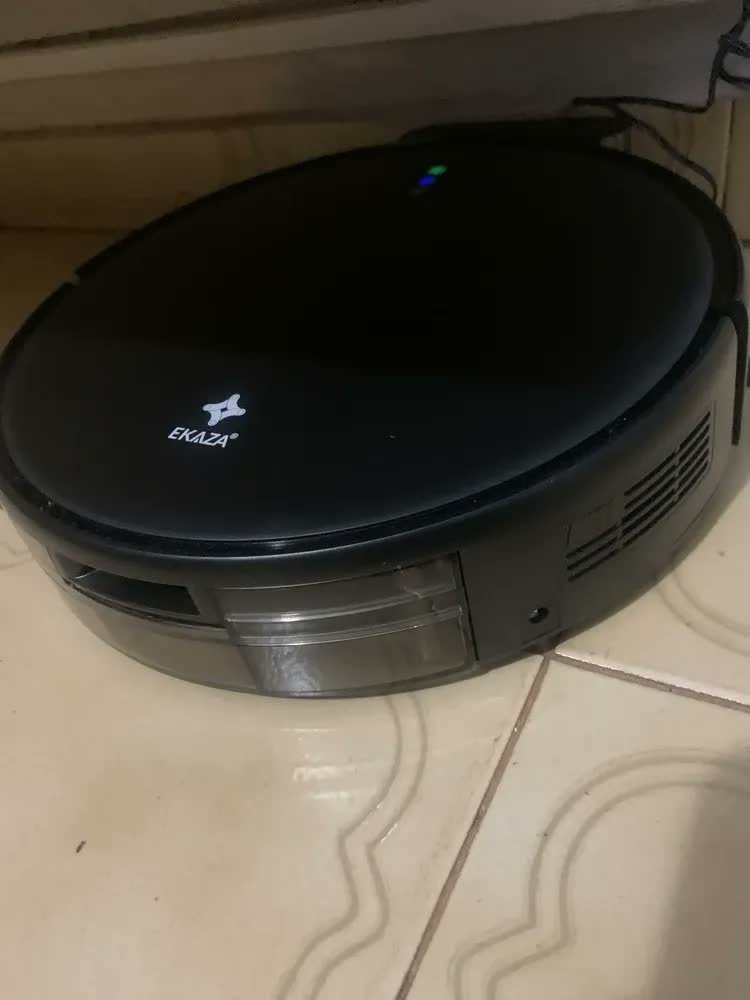 foto de Robô Aspirador De Pó Inteligente Passa Pano Mapeamento Ekaza Preto