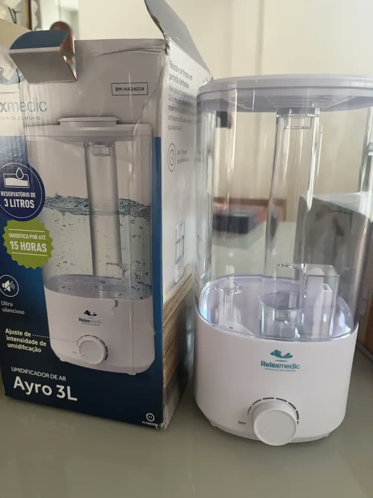 foto de Umidificador Ayro 3l Com Névoa Contínua Relaxmedic Branco