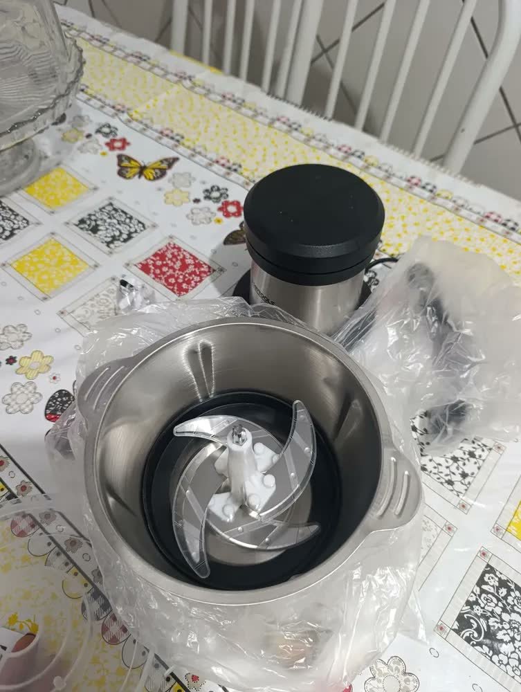 foto de Multiprocessador Triturador Moedor 2 Litros Inox 110v Elétrico De Alimentos Processador Picador De Cozinha Cozinheira Cortador De Aço Inoxidável Evolufix