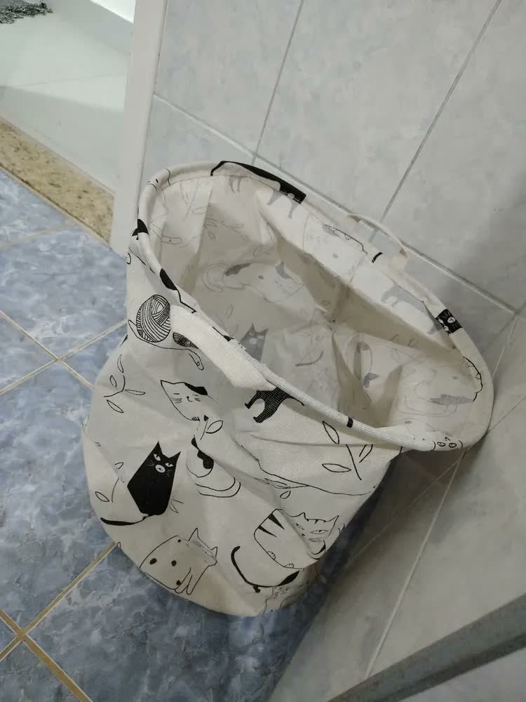 foto de cliente de Cesto Organizador Roupa Suja Dobrável Multiuso 40l Cor Cinza