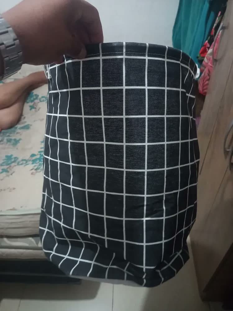 foto de cliente de Cesto Organizador Roupa Suja Dobrável Multiuso 40l Cor Cinza