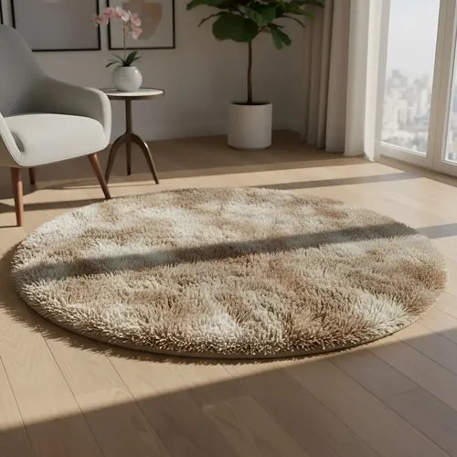 foto de comprador de Tapete Peludo Redondo Luxo Diâmetro 1,00 X 1,00 Promoção
