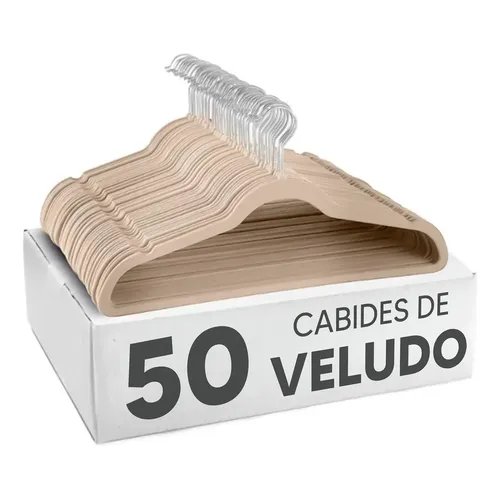 foto de comprador de Kit 50 Cabides Kparts Aveludado Preto E Cinza Bege